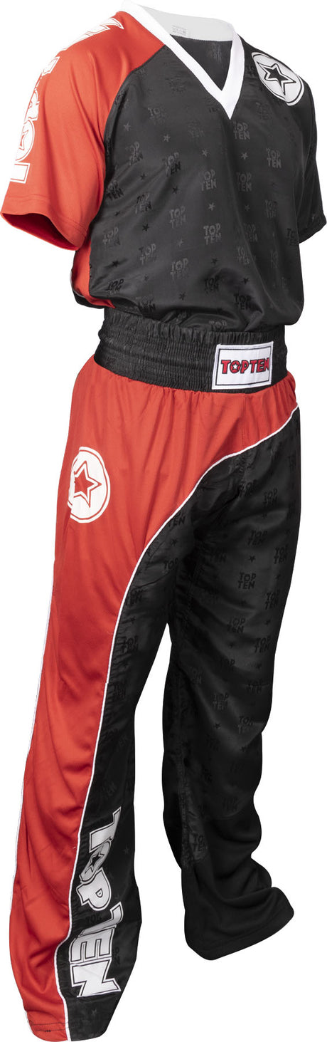 TOP TEN Kickboxing uniform “Bow” blackbluewhite Black - Red - White L at Bytomic Trade and Wholesale