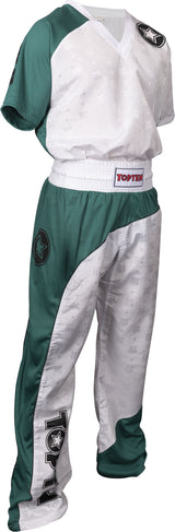 TOP TEN Kickboxing uniform “Bow” blackbluewhite White - Teal - Black L at Bytomic Trade and Wholesale