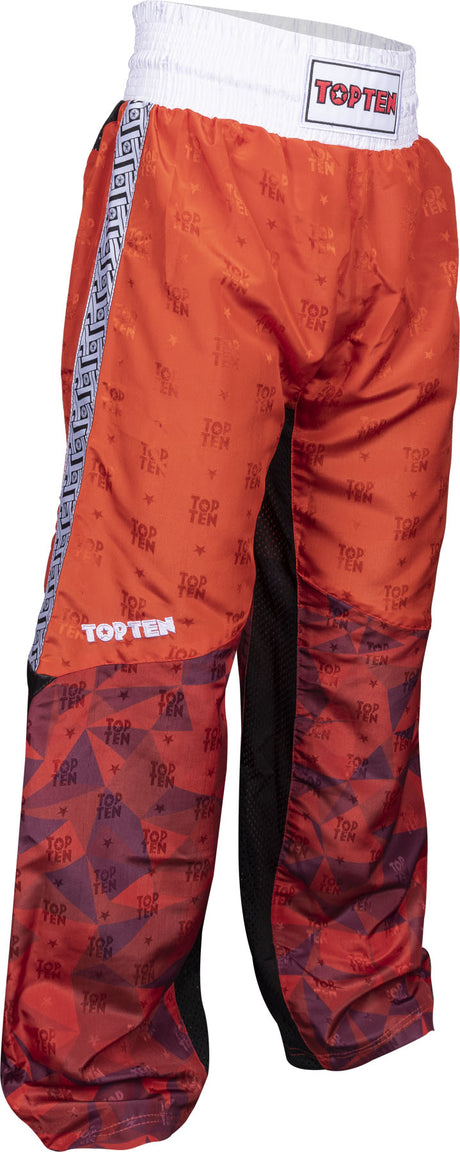TOP TEN Kickboxing pants “Prism” = Red 130 cm 130 at Bytomic Trade and Wholesale