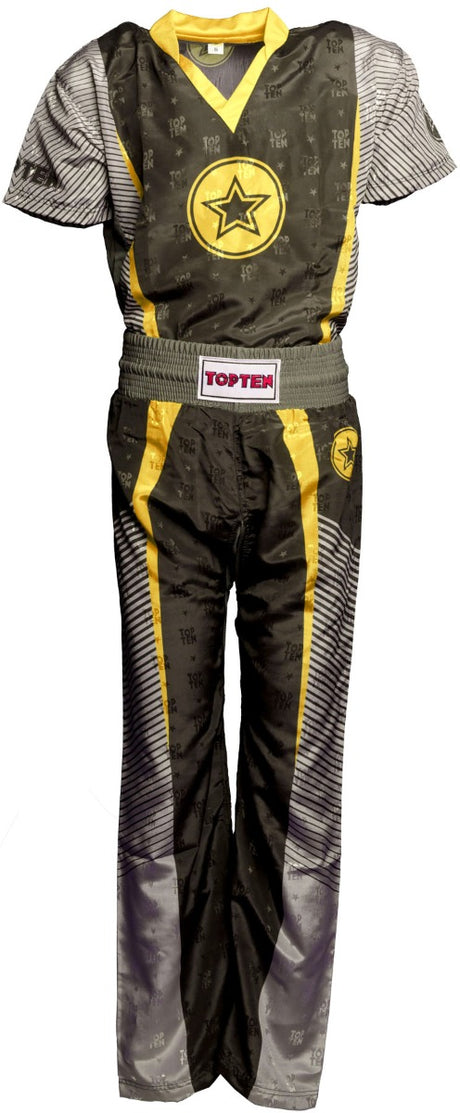 TOP TEN Kickboxing uniform “Big Star” Yellow S at Bytomic Trade and Wholesale
