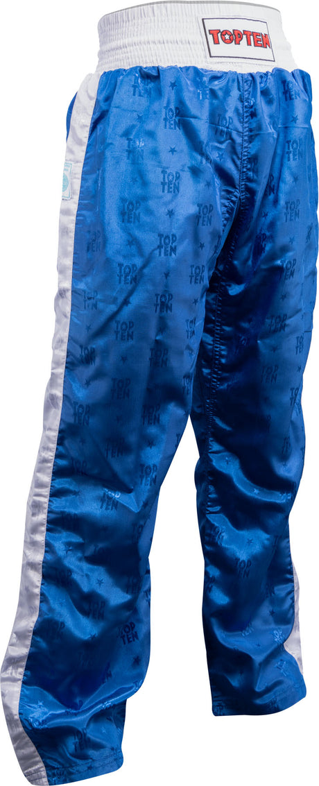 TOP TEN Kickboxing pants “Classic” = blackblack Blue - White 200 cm at Bytomic Trade and Wholesale