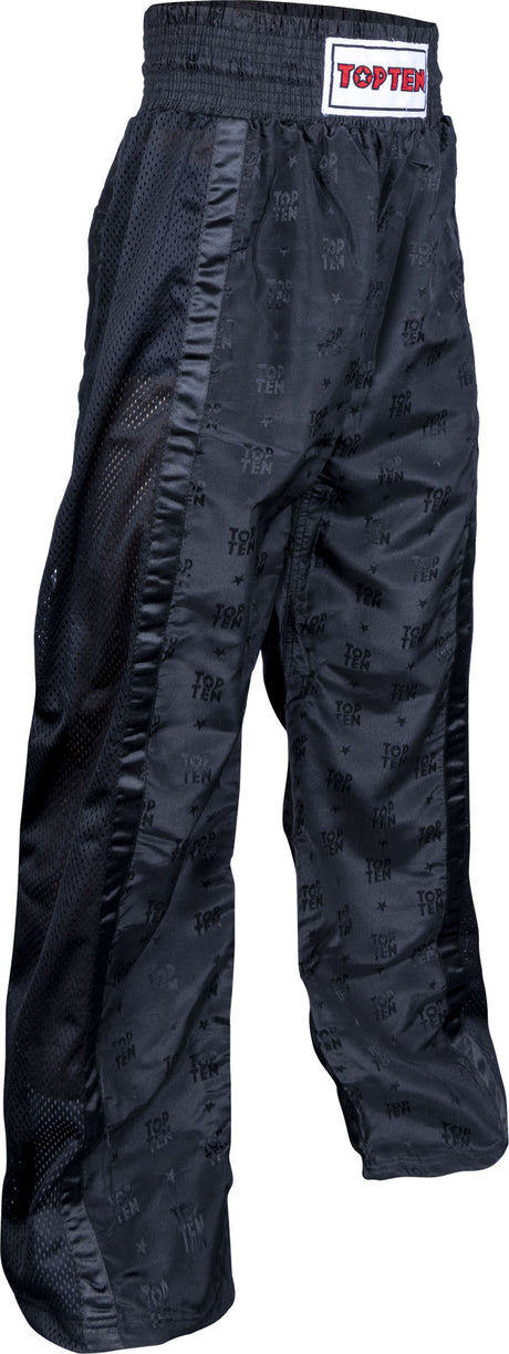 TOP TEN Kickboxing pants “Mesh” for Kids XXS = blackblack Black - Black 130 cm 130 at Bytomic Trade and Wholesale