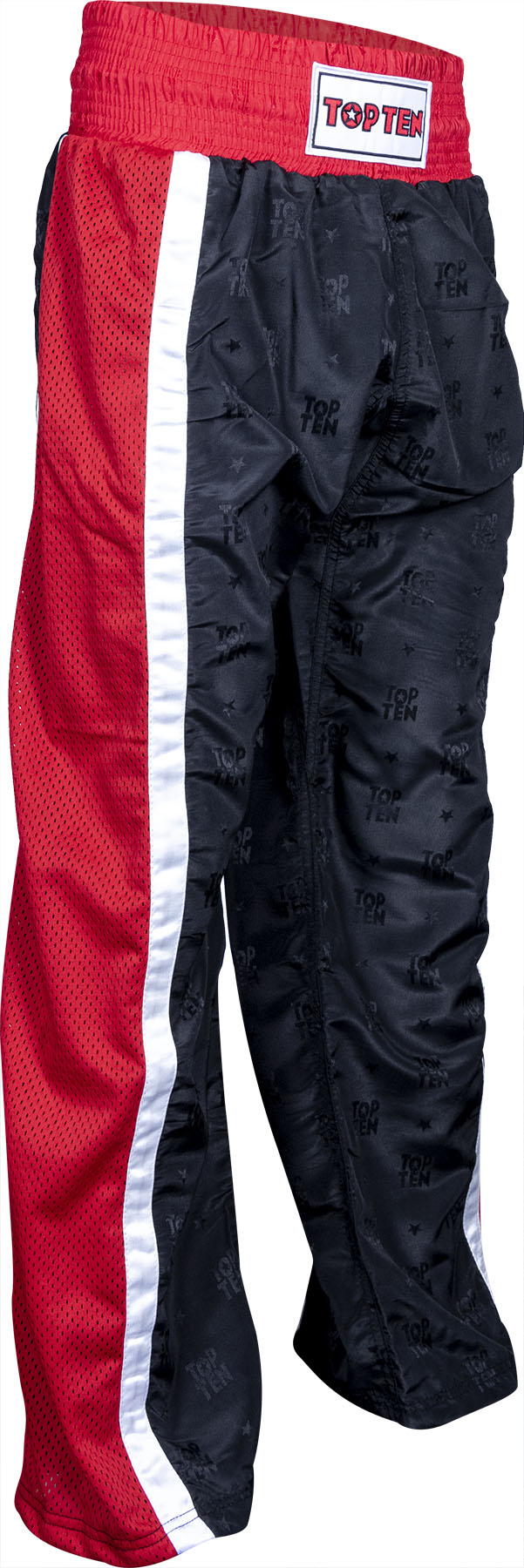 TOP TEN Kickboxing pants “Mesh” for Kids XXS = blackblack Black - Red 100 cm 100 at Bytomic Trade and Wholesale