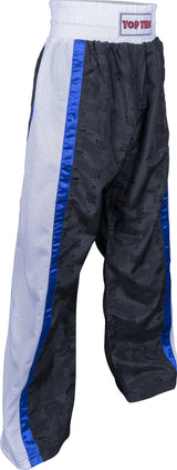 TOP TEN Kickboxing pants “Mesh” for Kids XXS = blackblack Black - White 140 cm 140 at Bytomic Trade and Wholesale
