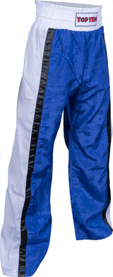 TOP TEN Kickboxing pants “Mesh” for Kids XXS = blackblack Blue - White 120 cm 120 at Bytomic Trade and Wholesale
