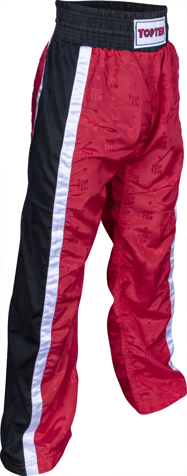 TOP TEN Kickboxing pants “Mesh” for Kids XXS = blackblack Red - Black 130 cm 130 at Bytomic Trade and Wholesale