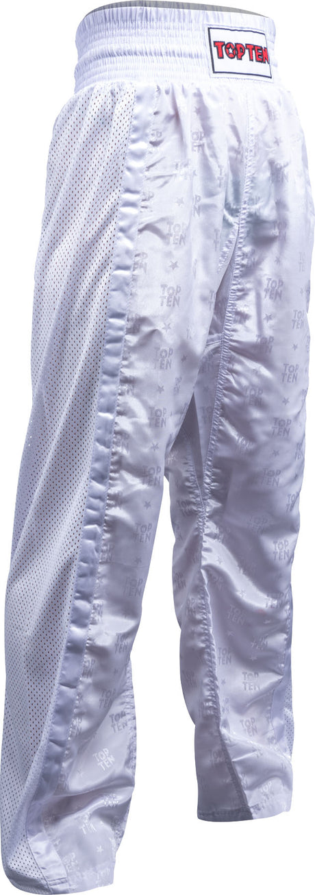 TOP TEN Kickboxing pants “Mesh” for Kids XXS = blackblack White - White 160 cm S at Bytomic Trade and Wholesale