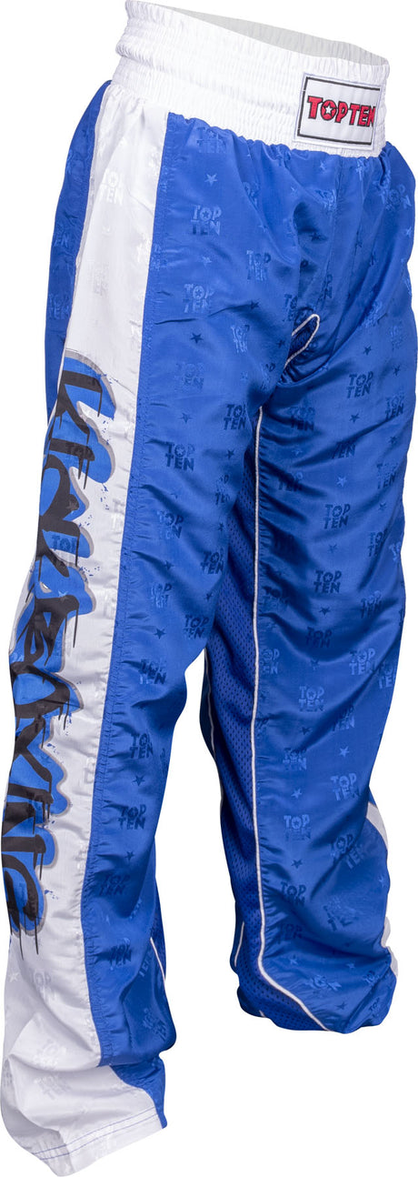 TOP TEN Kickboxing pants “Graffiti” = Blue 130 cm 130 at Bytomic Trade and Wholesale