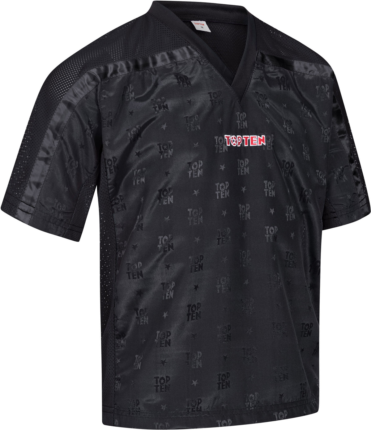 TOP TEN TShirt for kickboxing “Mesh” blackblack with WAKO label at Bytomic Trade and Wholesale
