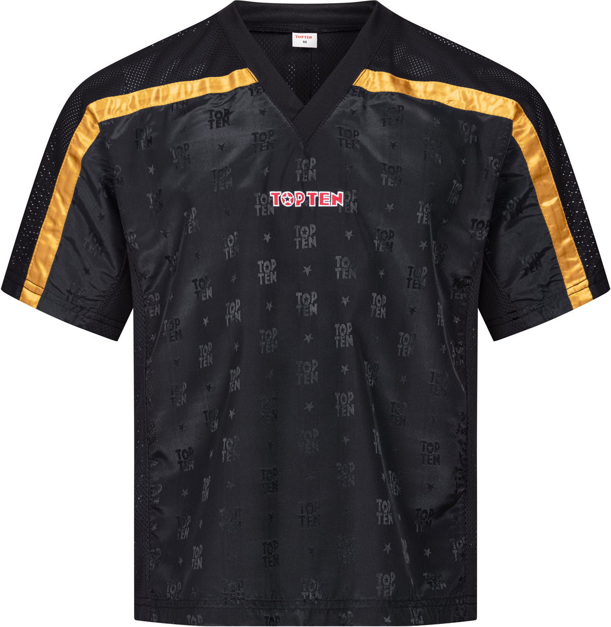 TOP TEN TShirt for kickboxing “Mesh” blackblack with WAKO label Black - Gold 130 cm 130 at Bytomic Trade and Wholesale