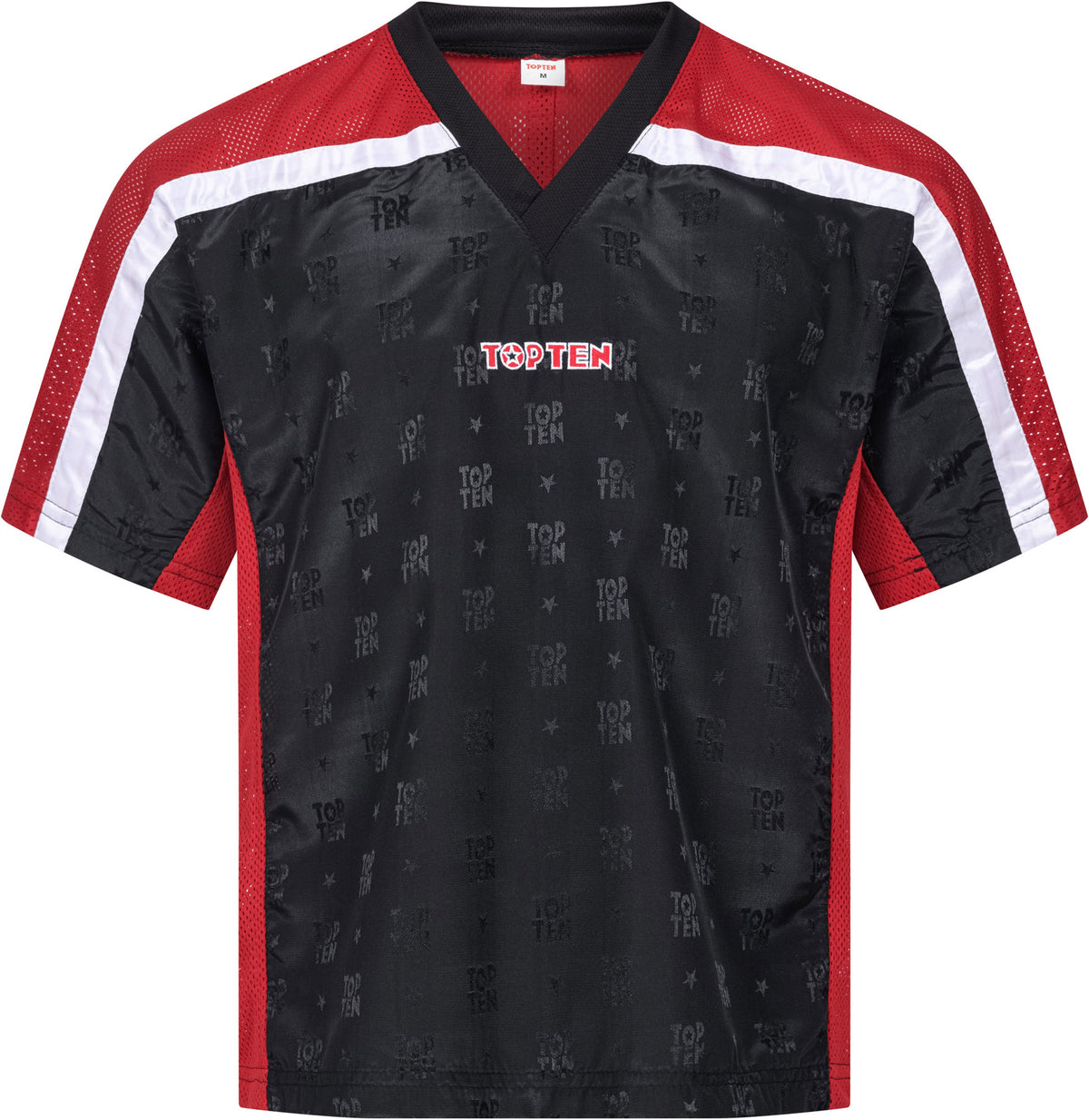 TOP TEN TShirt for kickboxing “Mesh” blackblack with WAKO label Black - Red 160 cm S at Bytomic Trade and Wholesale