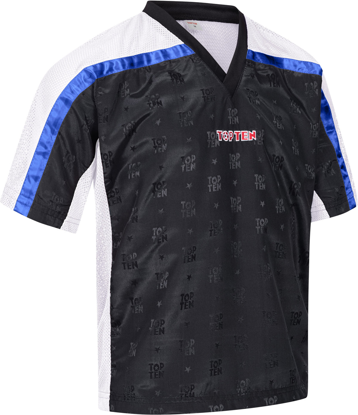 TOP TEN TShirt for kickboxing “Mesh” blackblack with WAKO label at Bytomic Trade and Wholesale