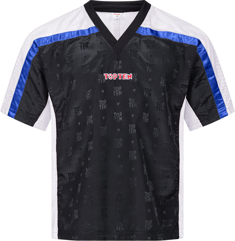 TOP TEN TShirt for kickboxing “Mesh” blackblack with WAKO label Black - White 130 cm 130 at Bytomic Trade and Wholesale