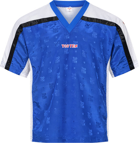 TOP TEN TShirt for kickboxing “Mesh” blackblack with WAKO label Blue - White 120 cm 120 at Bytomic Trade and Wholesale