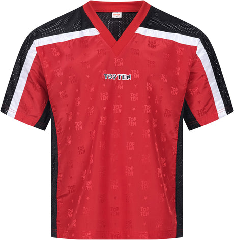 TOP TEN TShirt for kickboxing “Mesh” blackblack with WAKO label Red - Black 130 cm 130 at Bytomic Trade and Wholesale