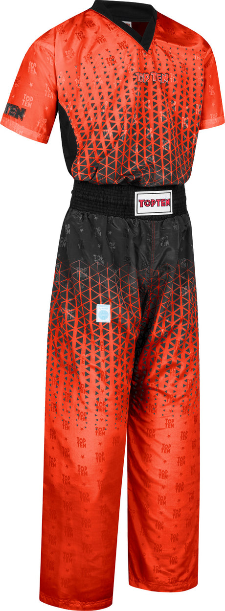 TOP TEN Kickboxing uniform “Grafic” blueblack Red - Black XXL at Bytomic Trade and Wholesale