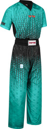 TOP TEN Kickboxing uniform “Grafic” blueblack Teal - Black S at Bytomic Trade and Wholesale