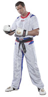 TOP TEN Kickboxing uniform “TTM” = blackgold White - Blue 130 cm 130 at Bytomic Trade and Wholesale