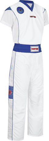 TOP TEN Kickboxing uniform “Star Edition” = blackgold White - Blue 130 cm 130 at Bytomic Trade and Wholesale