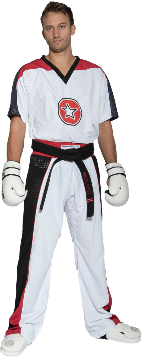TOP TEN Kickboxing uniform “Star” = blackgreen White - Black 130 cm 130 at Bytomic Trade and Wholesale