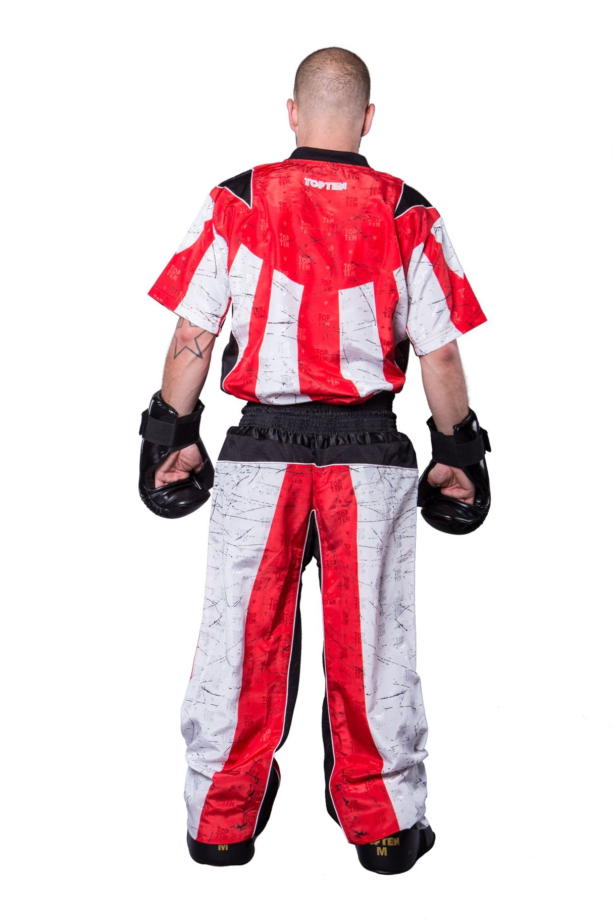 TOP TEN Kickboxing uniform “Sunrise” = redwhite at Bytomic Trade and Wholesale