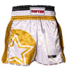 TOP TEN ThaiboxShorts “STAR” White - Gold XS at Bytomic Trade and Wholesale