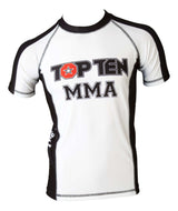 TOP TEN MMA Rash Guard “It´s in the cage” short sleeve whiteblack White - Black XXL at Bytomic Trade and Wholesale