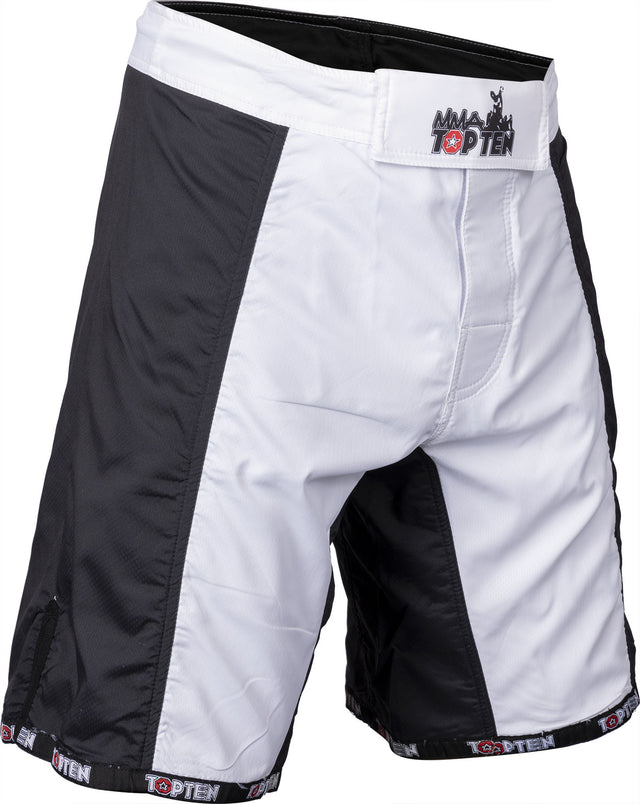 TOP TEN MMA MMAShorts “Competition” = blackwhite Black - White 170 cm M at Bytomic Trade and Wholesale