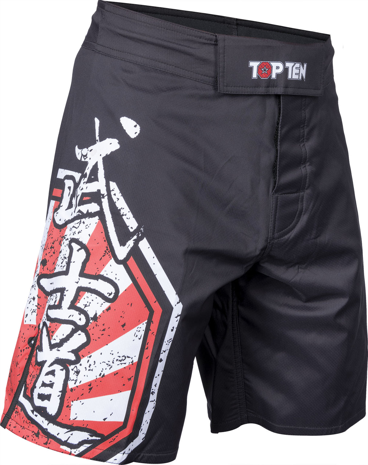 TOP TEN MMA MMAShorts “Sunrise” = blackblue Black - Red 190 cm XL at Bytomic Trade and Wholesale