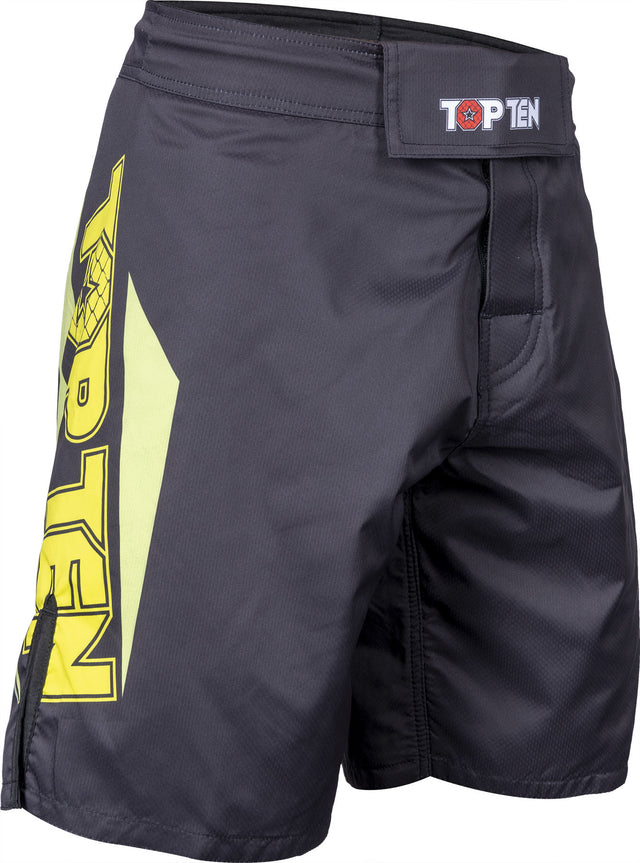 TOP TEN MMA MMAShorts “Triangle” = blackyellow Black - Yellow 160 cm S at Bytomic Trade and Wholesale