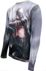 TOP TEN MMA Rash Guard with motif “Warrior” long sleeve blackpurple at Bytomic Trade and Wholesale