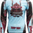 TOP TEN MMA Rash Guard “Samurai” long sleeve blacklightblue Lightblue - Black XXL at Bytomic Trade and Wholesale
