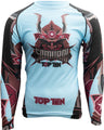 TOP TEN MMA Rash Guard “Samurai” long sleeve blacklightblue Lightblue - Black XXL at Bytomic Trade and Wholesale