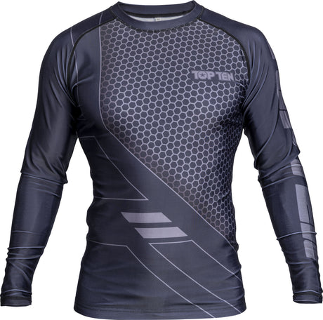 TOP TEN MMA Rash Guard “COMBat” Black XXL at Bytomic Trade and Wholesale