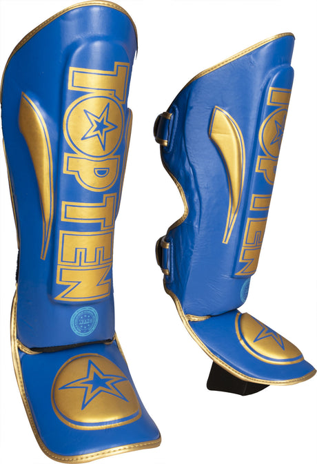 TOP TEN Shin and Instep Guard “Star Light WAKO” bluegold at Bytomic Trade and Wholesale