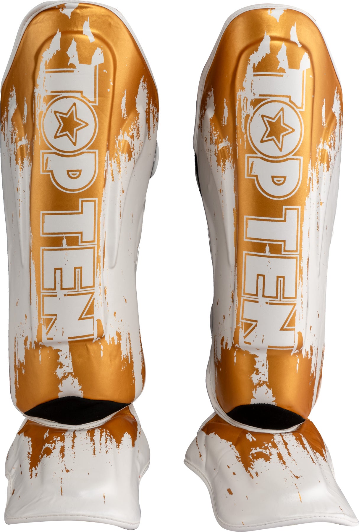 TOP TEN Shin and Instep Guard “Power Ink” White - Gold XL at Bytomic Trade and Wholesale