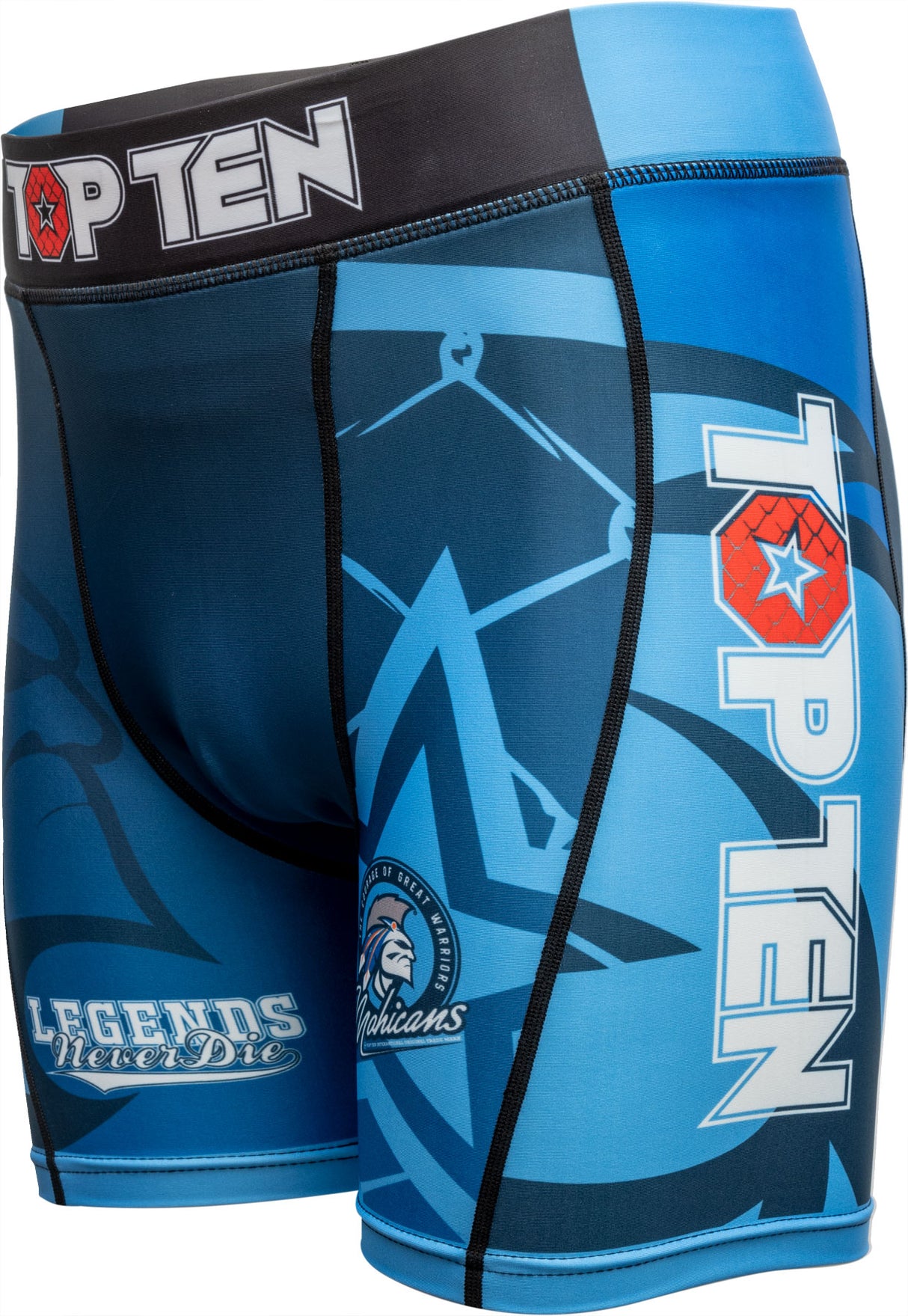 TOP TEN MMA Short tights “Mohicans” blau at Bytomic Trade and Wholesale