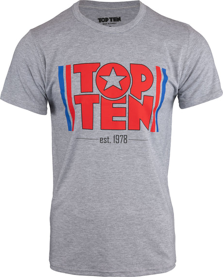 TOP TEN Tshirt “EST. 1978” grey Gray XS at Bytomic Trade and Wholesale