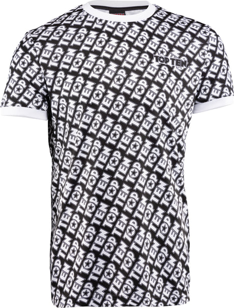 TOP TEN Tshirt “Monogram” blackwhite Black - White XL at Bytomic Trade and Wholesale