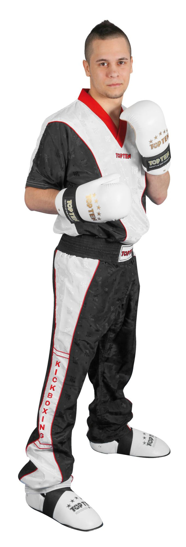 TOP TEN Kickboxing pants = blackwhite Black - White 190 cm XL at Bytomic Trade and Wholesale