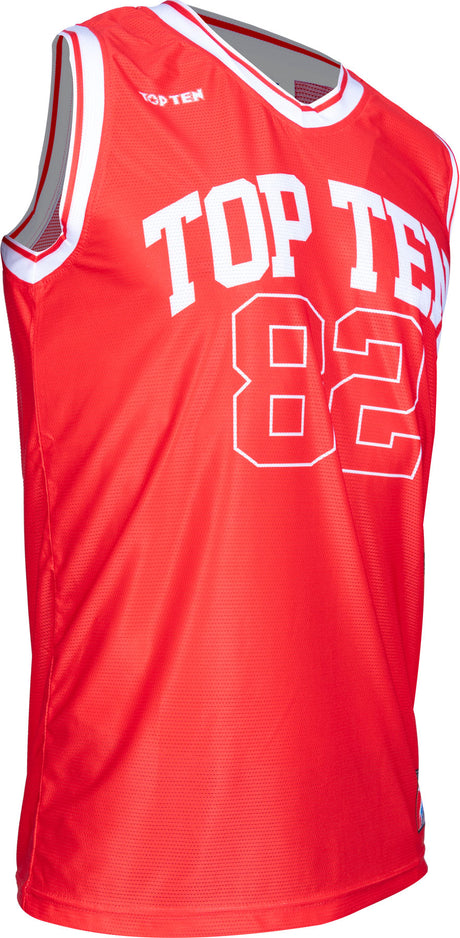 TOP TEN Tank Top “Fighter Jersey” Red XXL at Bytomic Trade and Wholesale