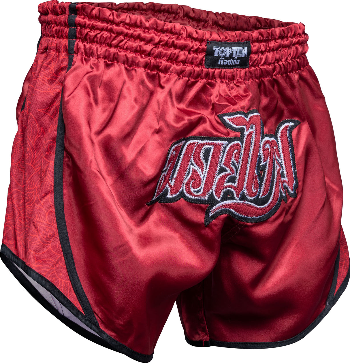 TOP TEN Thaiboxingshorts “Nong Han” blackgold Red 150 cm XS at Bytomic Trade and Wholesale