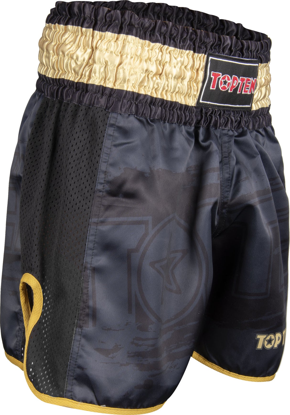 TOP TEN Kickboxing shorts “Power Ink” blackgold Black - Gold S at Bytomic Trade and Wholesale