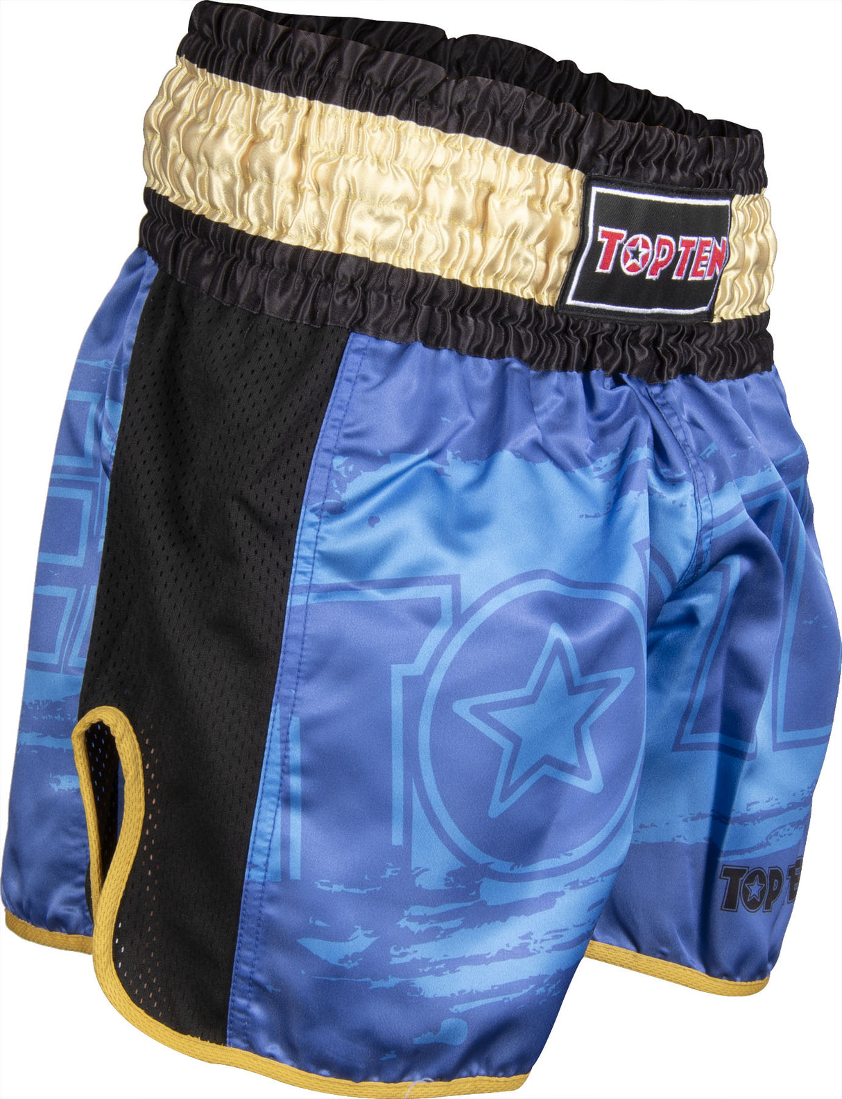 TOP TEN Kickboxing shorts “Power Ink” blackgold Blue - Gold XS at Bytomic Trade and Wholesale