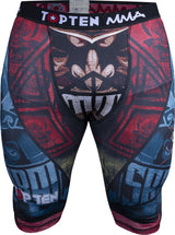 TOP TEN MMA Short tights “Samurai I” blaurot at Bytomic Trade and Wholesale