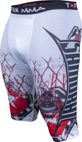 TOP TEN MMA Short tights “Samurai I” weissrot at Bytomic Trade and Wholesale