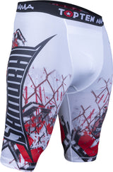 TOP TEN MMA Short tights “Samurai I” weissrot White - Red 160 cm S at Bytomic Trade and Wholesale