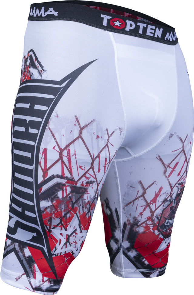 TOP TEN MMA Short tights “Samurai I” weissrot White - Red 160 cm S at Bytomic Trade and Wholesale