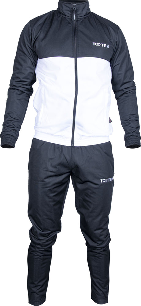 TOP TEN Tracksuit “SlimFit” = blackwhite Black - White 164 cm 164 at Bytomic Trade and Wholesale