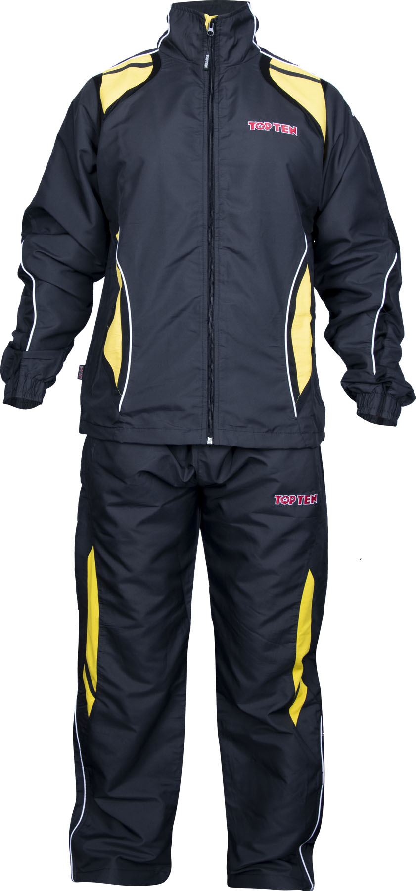TOP TEN Tracksuit = blackwhite Black - Yellow 140 cm XXS at Bytomic Trade and Wholesale